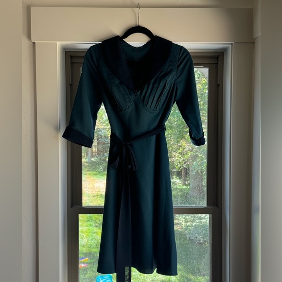 Voodoo Vixen Retro Teal Swing Dress Small - Picture 3 of 4